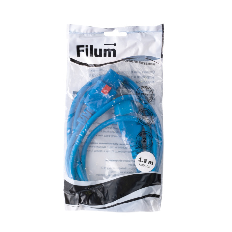 фото Кабель питания Filum FL-PC-C13F/C14F-C1-1.8-BL