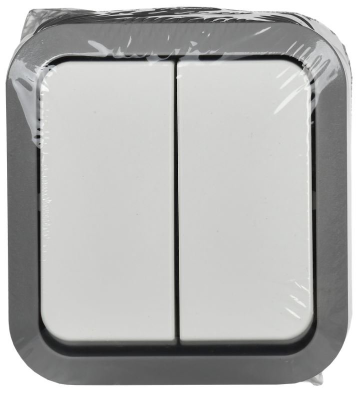 

Выключатель двухклавишный IEK TS-V20-0-10-55-K41 TORS 10А IP55 TS205 серо-белый, TS-V20-0-10-55-K41