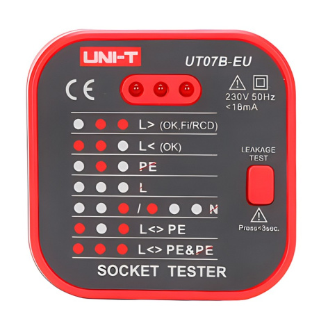 Изображение товара Тестер UNI-T UT07B-EU для проверки напряжения розеток Цифровой контактный