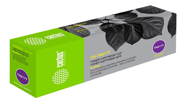 

Картридж Cactus CS-TN217Y желтый (2300стр.) для Brother HL3230/DCP3550/MFC3770, CS-TN217Y