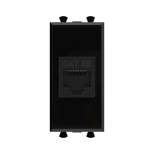 

Розетка компьютерная DKC 4402661 RJ-45 без шторки модульная, кат.5е, "Черный квадрат", 1 модуль, "Avanti", 4402661