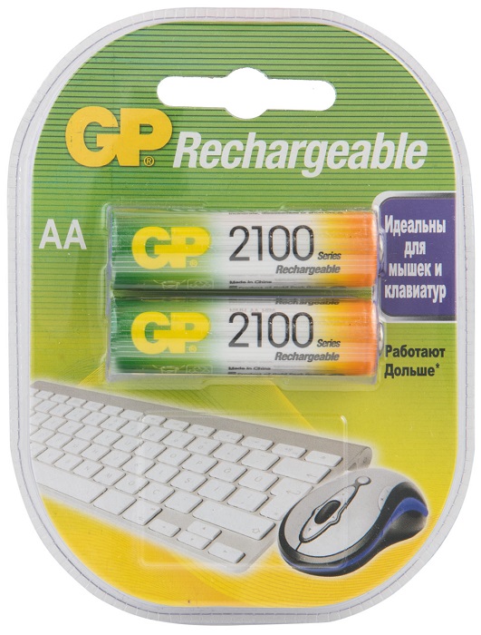 

Аккумулятор GP 210AAHC 1.2V, 2100mAh, 2шт, size AA, 210AAHC