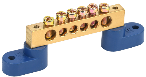 Изображение товара Шина для электрических соединений IEK YNN10-812-6C2-K07, латунь, 6 отверстий, 400 В