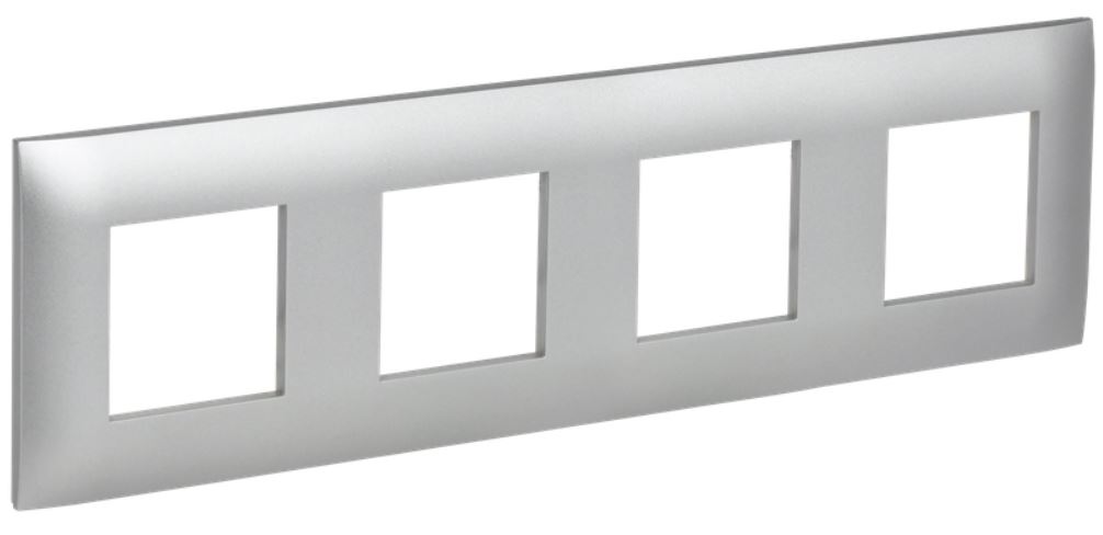 

Рамка четверная IEK SK-M42-K23 SKANDY SK-F04S Серебряный, SK-M42-K23