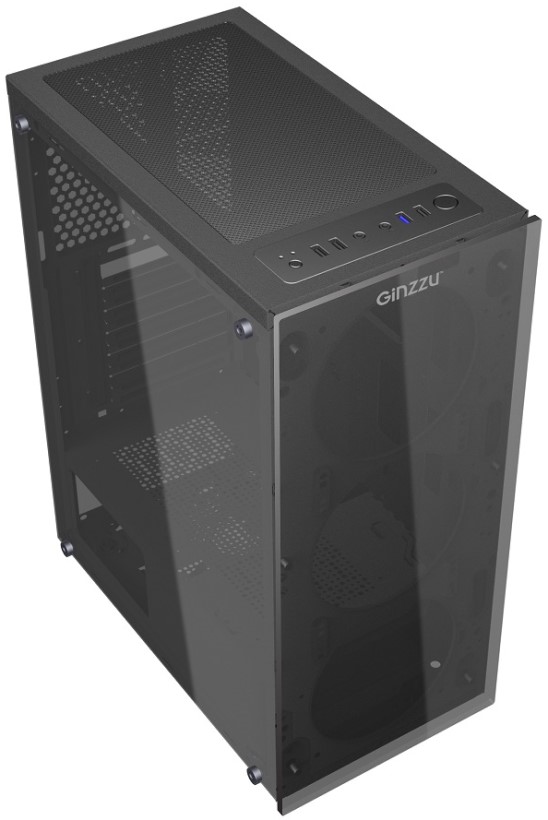 

Корпус ATX Ginzzu SL190 без БП, боковая панель из закалённого стекла, 2*USB 2.0, USB 3.0, SL190
