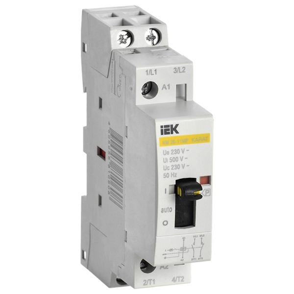 

Контактор модульный IEK MKK12-20-11 с ручным управлением КМ20-11МР AC KARAT, MKK12-20-11