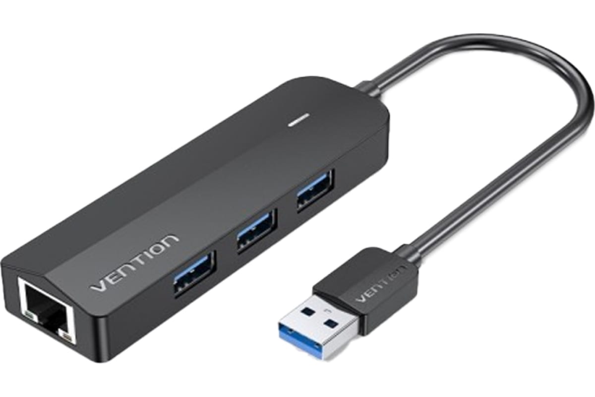 

Концентратор Vention CHNBB OTG USB 3.0 на 3 порта/Gigabit Ethernet черный - 0.15м., CHNBB