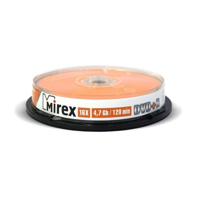Изображение товара Диск DVD+R Mirex 4.7 ГБ 16x 12 см для записи и хранения данных