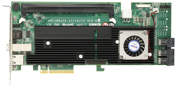 

Контроллер Areca ARC-1883ix-12 PCIe 3.0 x8 LP, SAS/SATA 12G, RAID 0,1,5,6,10,50,60, 12port (3*int SFF8643 + 1*ext SFF8644), Cache 2GB (up to 8GB), RTL, ARC-1883ix-12