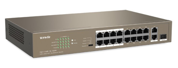 фото Коммутатор неуправляемый Tenda TEF1118P-16-150W в Красноярске