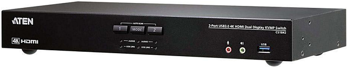 

Переключатель Aten CS1842-AT-G 2-портовый, USB 3.0, 4K HDMI Dual Display, KVMP-переключатель, CS1842-AT-G