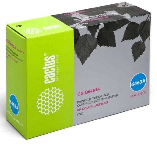 

Картридж Cactus CS-Q6463AR для HP CLJ 4730 пурпурный 12000стр., CS-Q6463AR