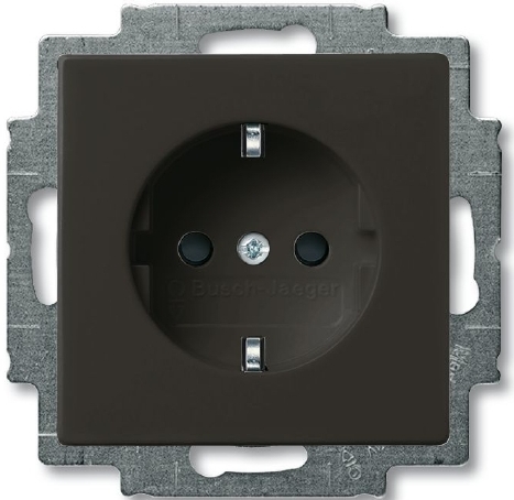 

Розетка ABB 2011-0-6142 2CKA002011A6142 BASIC 55 с заземлением, с безвинтовыми клеммами, 16А, 250В, IP20 шато (чёрная), 2011-0-6142