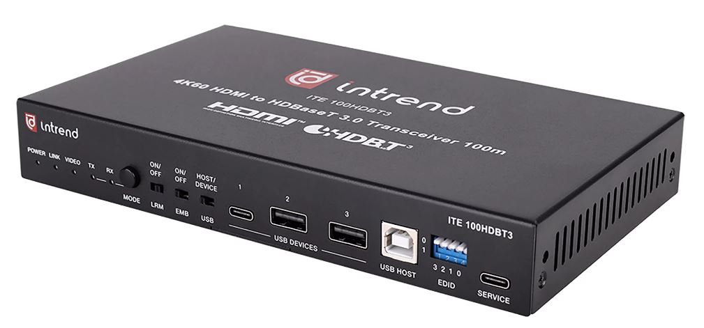 

Приемник/передатчик INTREND ITE-100HDBT3 сигнала HDMI, USB 2.0, HDBT 3.0 поддержка 4К60, до 100 метров, RS232, деэмбедирование звука, ITE-100HDBT3