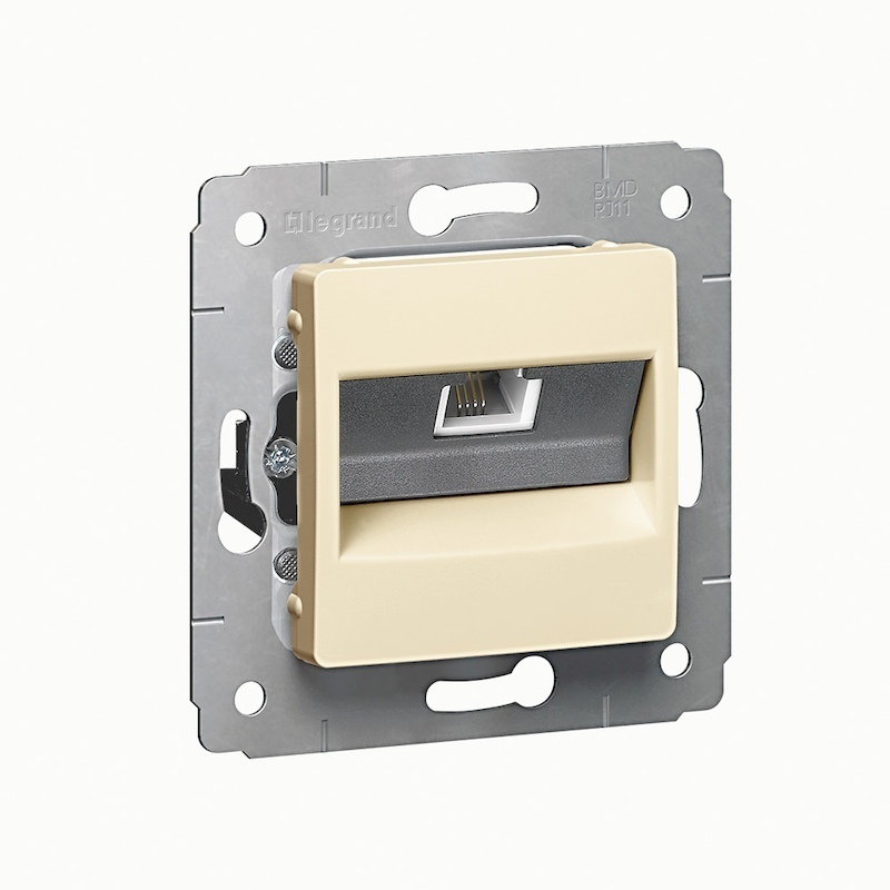

Телефонная розетка Legrand 773738 Cariva - RJ11, 4 контакта, 1 выход, слоновая кость, 773738