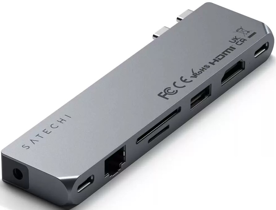 

Концентратор Satechi Pro Hub Max ST-UCPHMXM 2*USB Type-C/USB 3.0, 2*USB Type-C, RJ-45, mini Jack, HDMI, SD, microSD, серый, Pro Hub Max