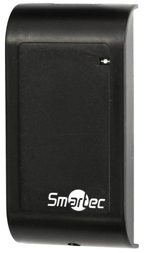 Считыватель Smartec ST-PR011EM-BK расстояние считывания 3-8 см, карты EM-Marin, выход Wiegand, 12 В, 30 мA, -45...+60 °С, 82х42х15 мм, черный