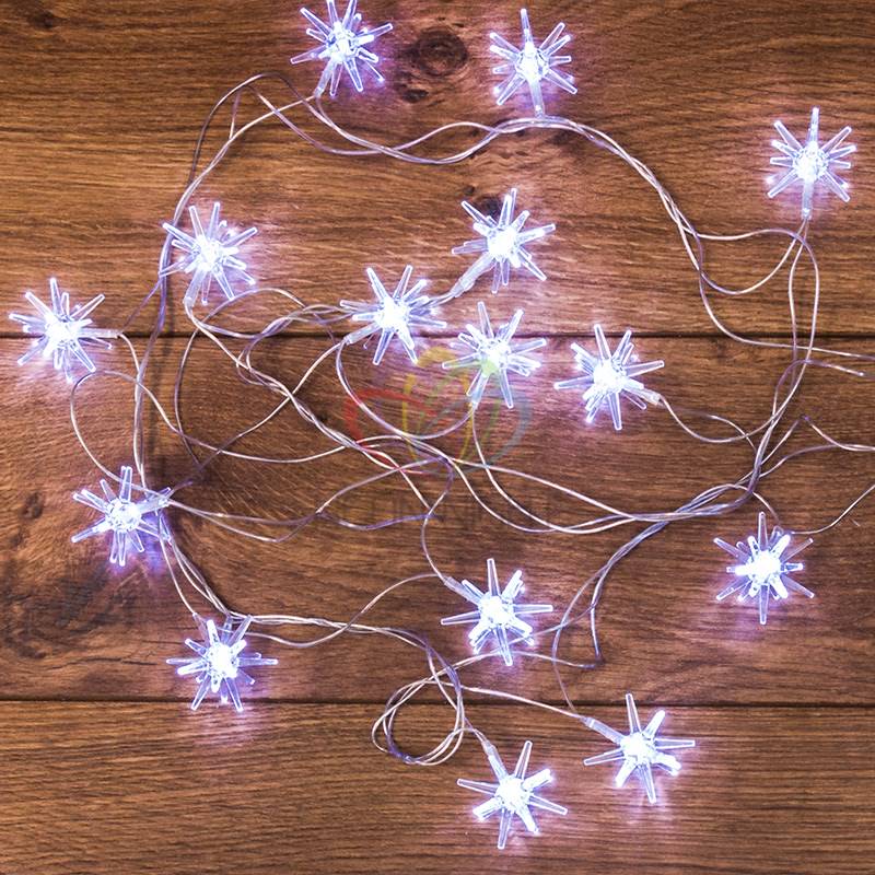 

Гирлянда NEON-NIGHT 303-036 светодиодная, снежинки, 20 LED белые 2,8 метра, 303-036