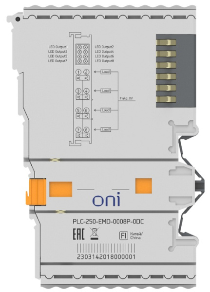 фото Модуль аналогового вывода ONI PLC-250-EMD-0008P-0DC в Санкт-Петербургe