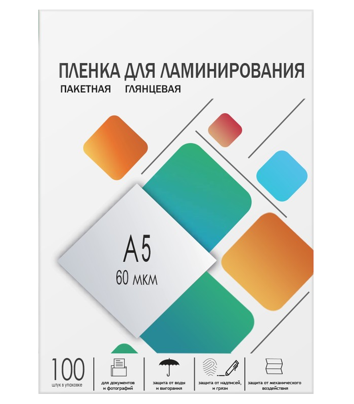 

Пленка ГЕЛЕОС LPA5-60 для ламинирования, А5, 154х216, 100шт, 60 мкм, LPA5-60