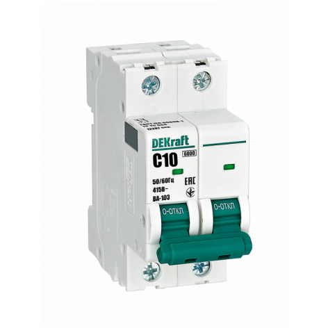 Изображение товара Автоматический выключатель DEKraft 12287DEK 10 А IP20 для защиты цепей