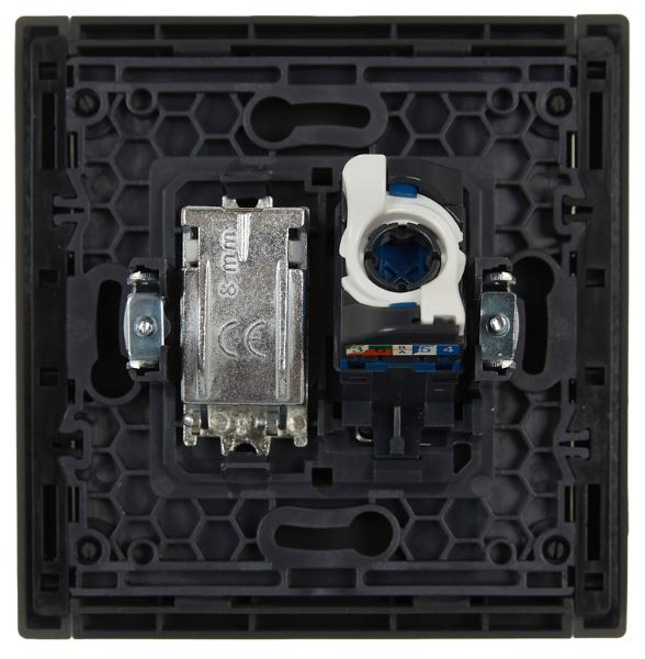

Розетка комбинированная IEK FP-AK20-2-K03 FORTE&PIANO TV+RJ45 кат.6 FP337 серый, FP-AK20-2-K03