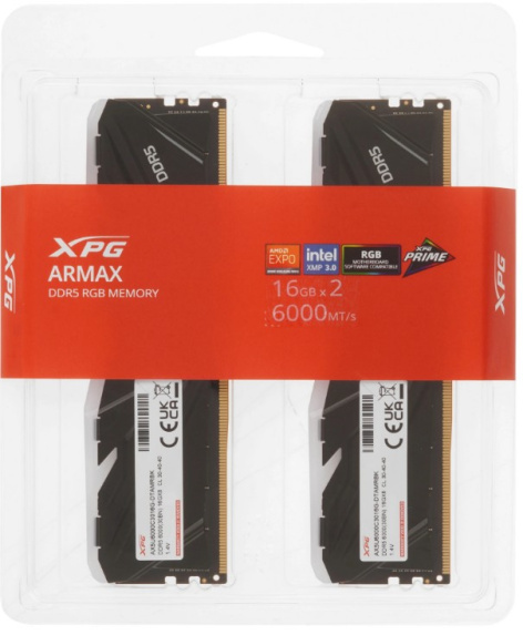 фото Оперативная память DDR5 32 ГБ (2×16 ГБ) ADATA ARMAX RGB, 6000 МГц, [AX5U6000C3016G-DTAMRBK] в Краснодаре