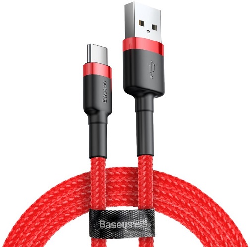 

Кабель интерфейсный Baseus CATKLF-C09 USB Type A - Type-C 2A, нейлоновая оплётка, 2m red, CATKLF-C09