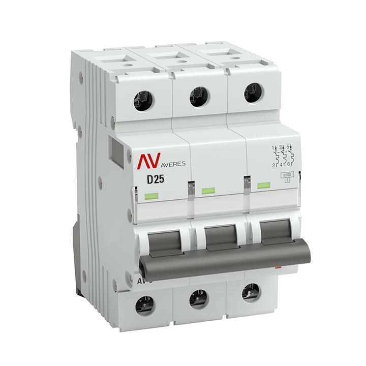 

Автоматический выключатель EKF mcb6-3-25D-av AV-6 3P 25A (D) 6kA AVERES, mcb6-3-25D-av