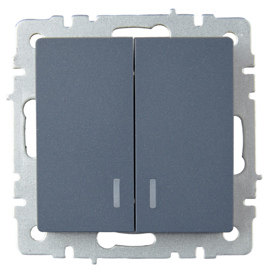 

Выключатель двухклавишный IEK BR-V20-0-10-K35 BRITE 10А ВС10-2-0-БрМ Маренго, BR-V20-0-10-K35