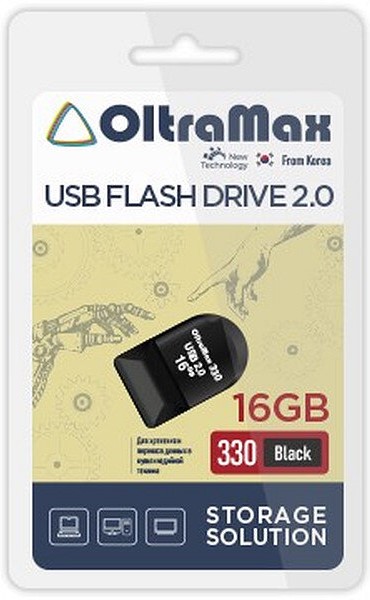 

Накопитель USB 2.0 16GB OltraMax OM-16GB-330-Black 330, чёрный, OM-16GB-330-Black