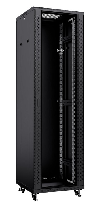 

Шкаф напольный 19", 42U Cabcoil CC-FL-42.6.8-G-BK 600x800x2055, дверь стекло в металлической раме, цвет черный, CC-FL-42.6.8-G-BK