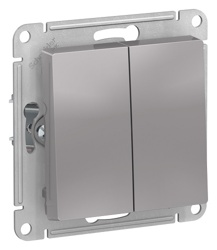 

Выключатель Schneider Electric ATN000351 AtlasDesign, 2-клавишный, сх.5, 10АХ, механизм, алюминий, ATN000351