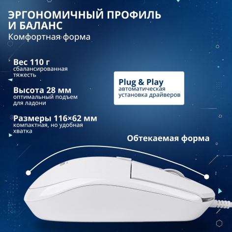 фото Оптическая светодиодная мышь Filum FL-M15-WH, Белый, [FL-M15-WH] в Санкт-Петербургe