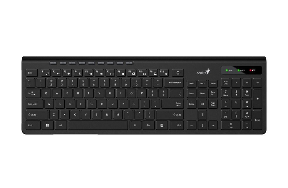 

Клавиатура Wireless Genius SlimStar 7230 31310021402 чёрная, мультимедийная, USB, тонкие клавиши, возможность программирования до 12 кнопок, 103 кнопк, SlimStar 7230
