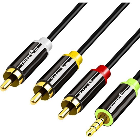 

Кабель Telecom TAV4545M-1.5M 3.5 Jack (M) - 3 RCA (M), 1.5m, TAV4545M-1.5M