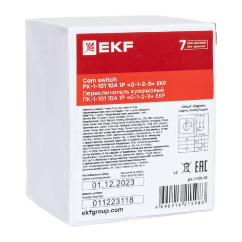 фото Переключатель кулачковый  EKF pk-1-101-10 в Уфе