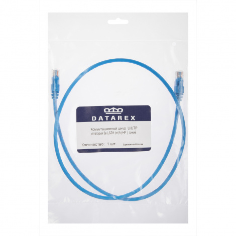 

Кабель патч-корд U/UTP 5e кат. 2м Datarex DR-181509 LSZH нг(А)-HF 2,0 м, синий, DR-181509