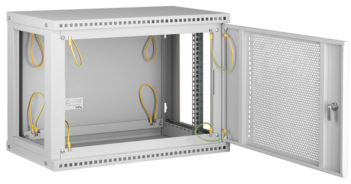 

Шкаф настенный 19", 6U TLK TWI-066035-R-P-GY перфорированная дверь, Ш600хВ303хГ350мм, 1 пара монтажных направляющих, серый, TWI-066035-R-P-GY