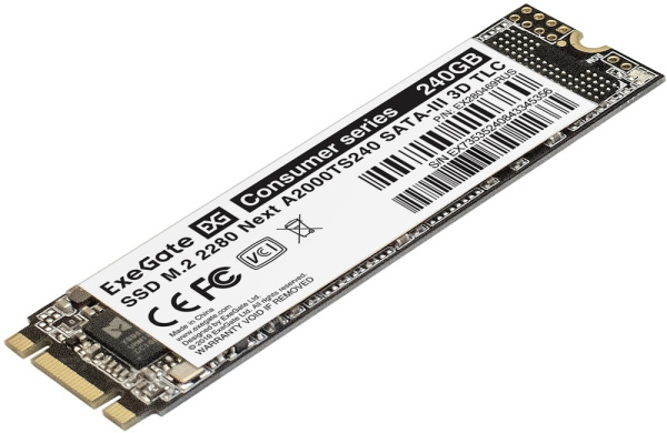 фото Накопитель SSD M.2 2280 Exegate Next A2000TS240 в Екатеринбурге 240 ГБ