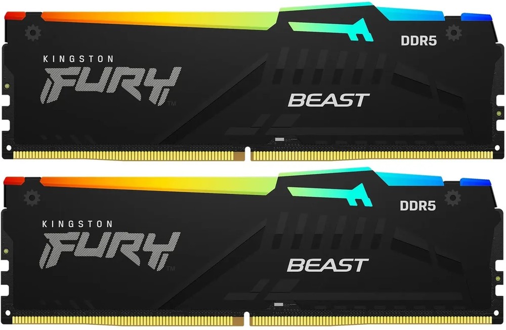 

Модуль памяти DDR5 32GB (2*16GB) Kingston FURY KF564C32BBEAK2-32 Beast, 6400MHz CL32 1.4V, EXPO Ret, KF564C32BBEAK2-32