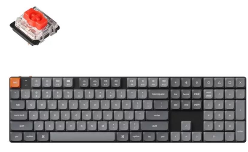 

Клавиатура Wireless Keychron K5 Max K5M-H1-RU QMK, 108 клавиш, Hot Swap, RGB-подсветка, Gateron Red Switch, K5 Max