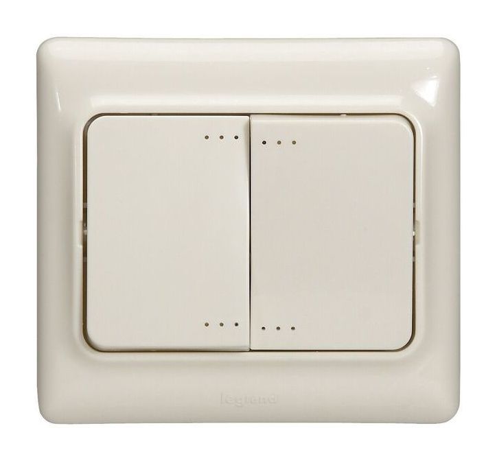 

Выключатель Legrand 782133 Kaptika бежевый 2-клавишный с подсветкой 10AX, 782133