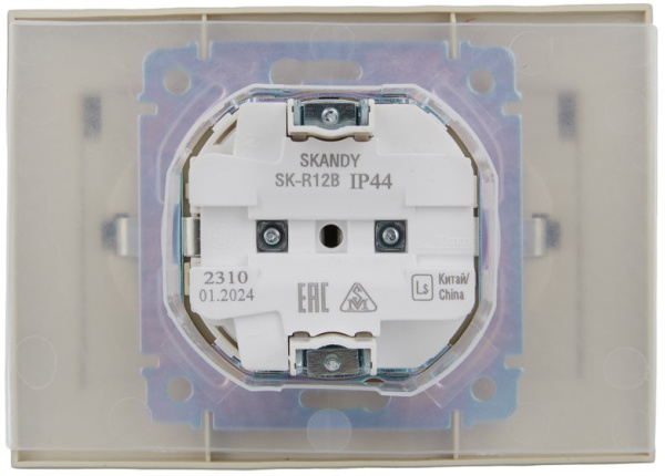 фото Розетка двухместная с заземлением в сборе IEK SK-R26-16-44-K10-F в Ростове-на-Дону