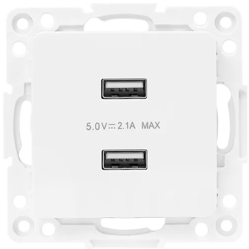 

Розетка EKF EYR16-028-10-2USB Стокгольм 2 USB 2,1А с/з винтовые клеммы белый механизм, EYR16-028-10-2USB