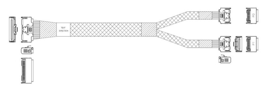 

Кабель JPC P732VGB10800-1 MCIO x8 74P (прямой Straight Type) -TO- 2*MCIO x4 38P (прямой Straight Type) , 85 Ohm, L:80cm (CMC2MC), P732VGB10800-1