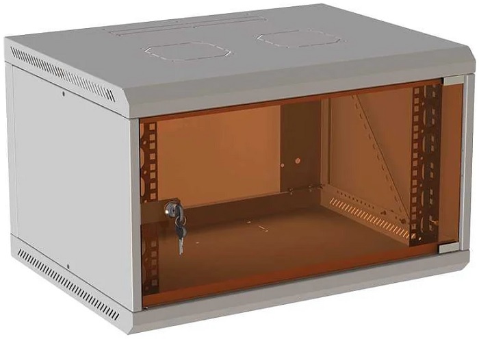 

Шкаф настенный 19", 9U SUPRLAN ТВЛ-9U-600-600-СР 05-1096 коммутационный 9U 600x600мм пер.дв.стекл направл.под закл.гайки 70кг светло-серый металл, ТВЛ-9U-600-600-СР