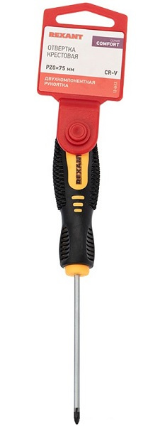 Изображение товара Отвертка Rexant 12-6413 PZ 0х75 мм для монтажа и демонтажа крепежа