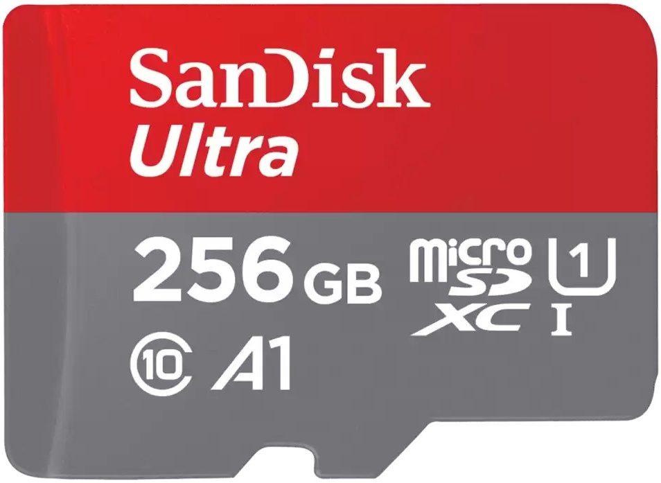 

Карта памяти MicroSDXC 256GB SanDisk SDSQUAC-256G-GN6MA Class 10 Ultra UHS-I A1 150 MB/s, SD адаптер, SDSQUAC-256G-GN6MA