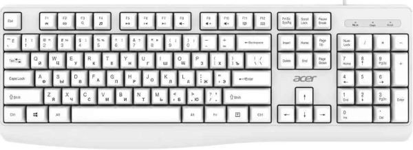 

Клавиатура Acer OKW301 ZL.KBDCC.01B белая USB (1967915), OKW301